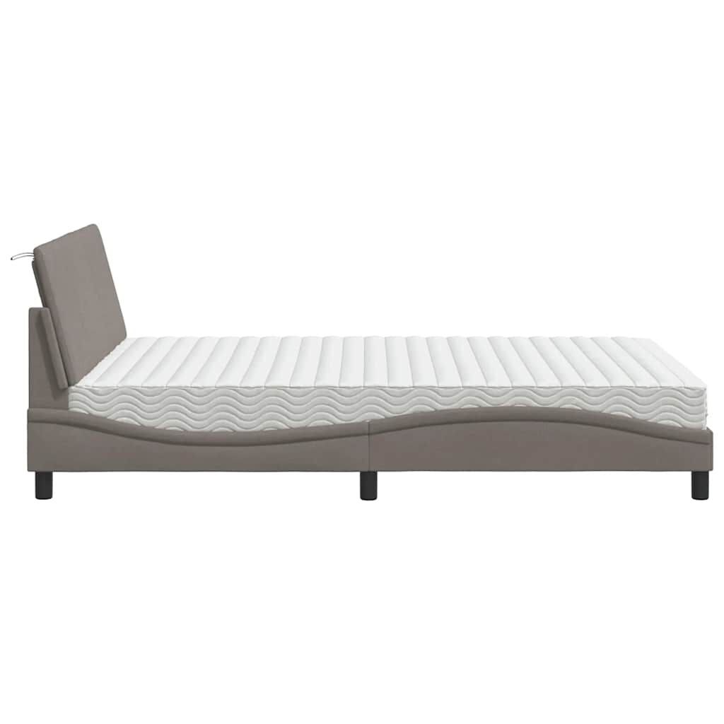 vidaXL Κρεβάτι Taupe 140x190 εκ. Υφασμάτινο