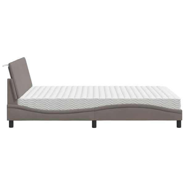 vidaXL Κρεβάτι Taupe 140x190 εκ. Υφασμάτινο