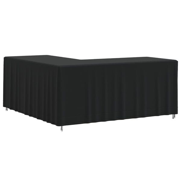 vidaXL Κάλυμμα Γωνιακού Καναπέ Μαύρο 215x215x80 εκ. Ύφασμα Oxford 420D