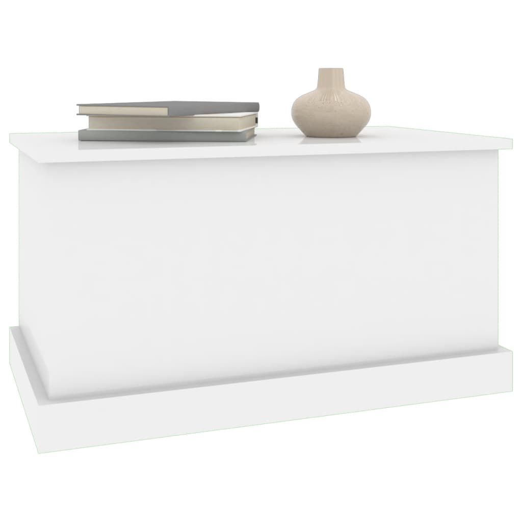 vidaXL Κουτί Αποθήκευσης Γυαλ. Λευκό 70x40x38 εκ. Επεξεργασμένο Ξύλο