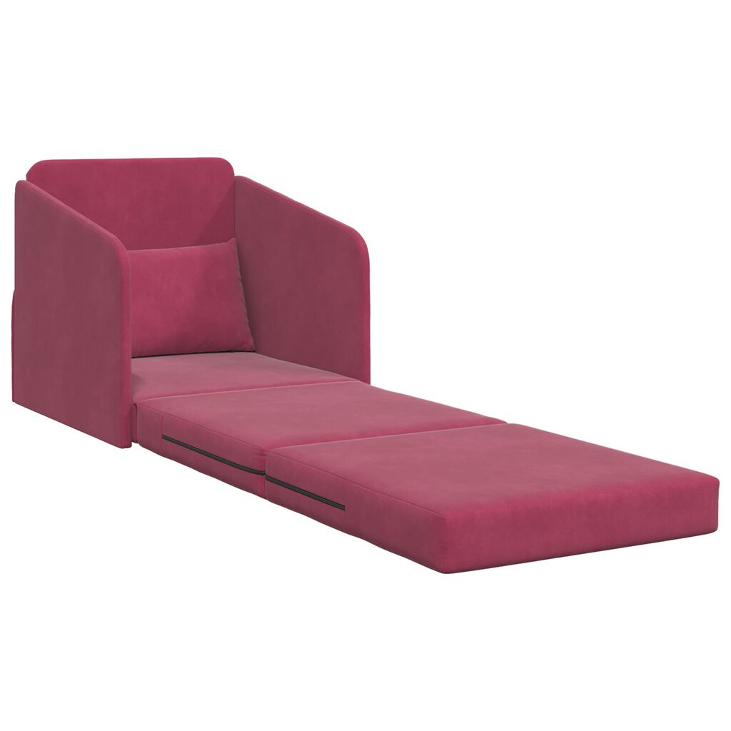vidaXL Καθιστικό Κρεβάτι 2 σε 1 Μπορντό 65x80x83 εκ. Βελούδο