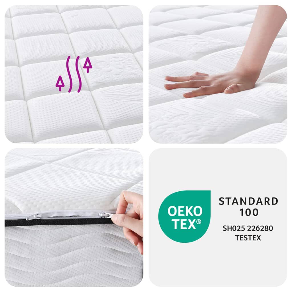 vidaXL Στρώμα με Pocket Springs Medium Plus 90x190 εκ. Μονό