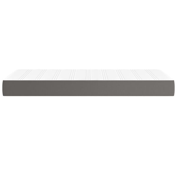vidaXL Στρώμα με Pocket Springs Γκρι 90x190x20 εκ. Συνθετικό Δέρμα