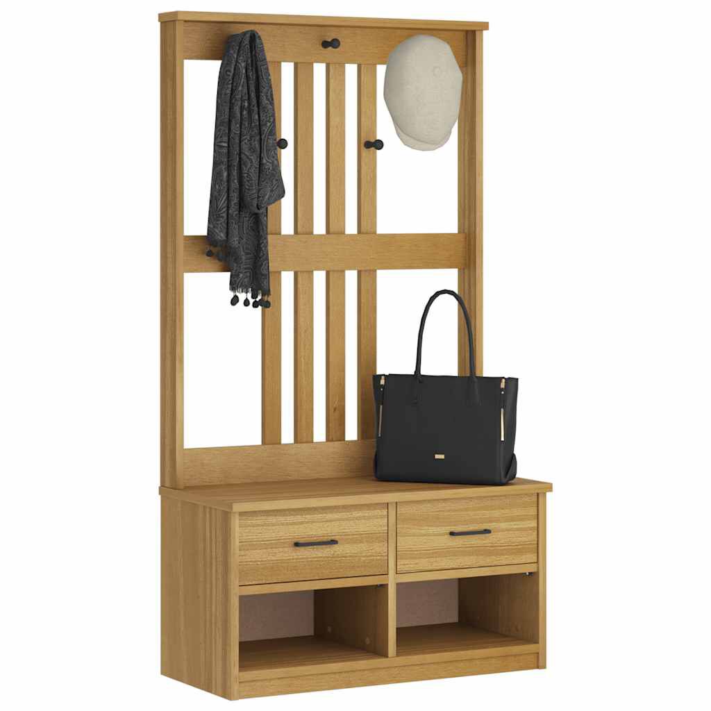 vidaXL Δέντρο χωλ "SANDNES" 87x40x159,5 εκ. Πεύκο μασίφ ξύλο