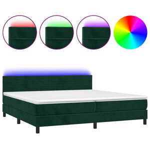 vidaXL &Kappa;&rho;&epsilon;&beta;ά&tau;&iota; Boxspring &mu;&epsilon; &Sigma;&tau;&rho;ώ&mu;&alpha; & LED &Sigma;&kappa;. &Pi;&rho;ά&sigma;&iota;&nu;&omicron; 200x200&epsilon;&kappa; &Beta;&epsilon;&lambda;&omicron;ύ&delta;&omicron;