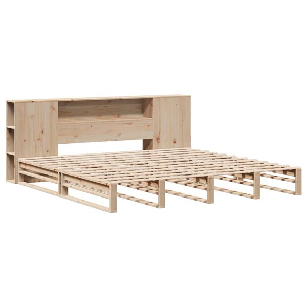 vidaXL Κρεβάτι Βιβλιοθήκη Χωρίς Στρώμα 180x200 εκ Μασίφ Ξύλο