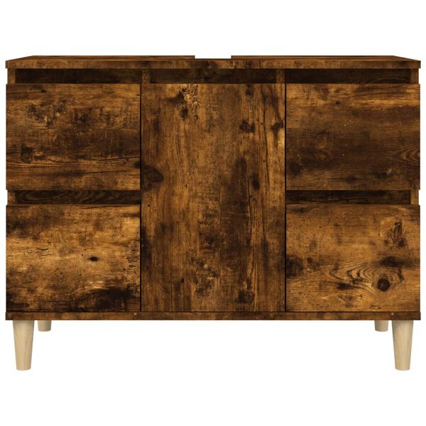 vidaXL Ντουλάπι Νιπτήρα Καπνιστή Δρυς 80x33x60 εκ. Επεξεργ. Ξύλο