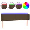 vidaXL Κεφαλάρι Κρεβατιού LED Σκούρο Καφέ 203x16x78/88 εκ. Υφασμάτινο
