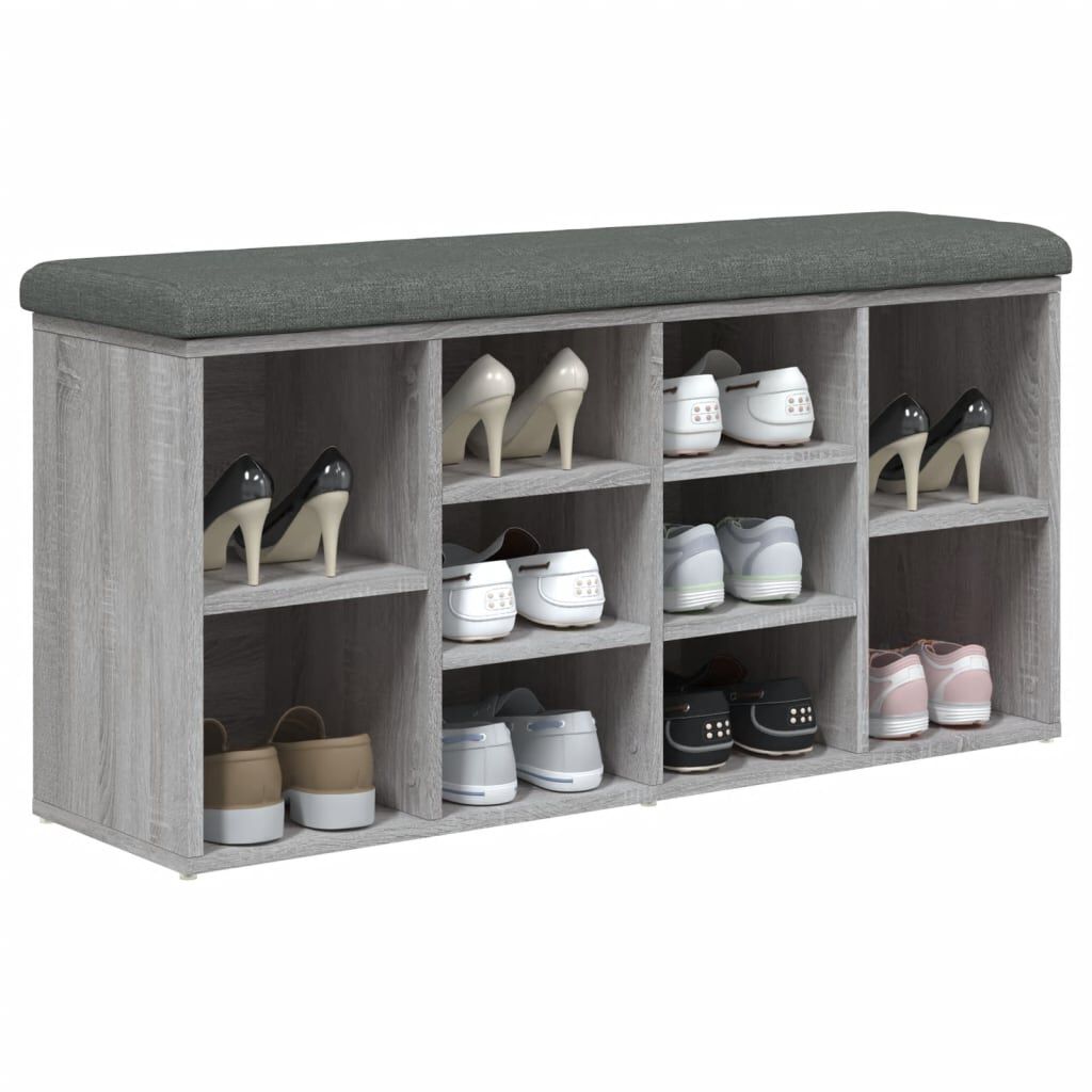 vidaXL Παπουτσοθήκη Γκρι Sonoma 102x32x50 εκ. από Επεξεργασμένο Ξύλο