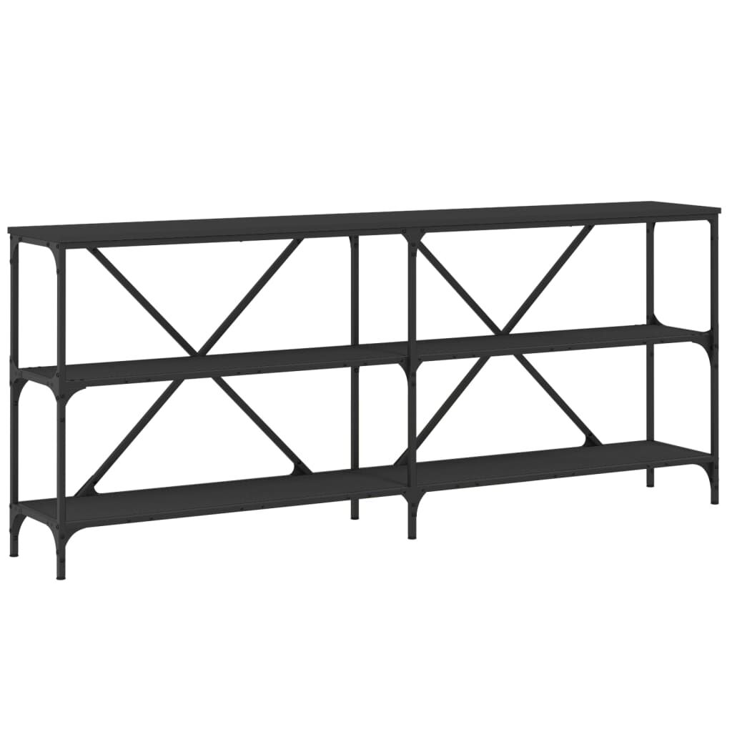 vidaXL Τραπέζι Κονσόλα Μαύρο 180 x 30 x 75 εκ. Επεξεργ. Ξύλο/Σίδηρος
