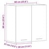 vidaXL ντουλάπι τοίχου κουζίνας σκυρόδεμα γκρι 60x31x60 cm