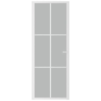 vidaXL Εσωτερική Πόρτα 76 x 201,5 εκ. Λευκό Ματ Γυαλί και Αλουμίνιο