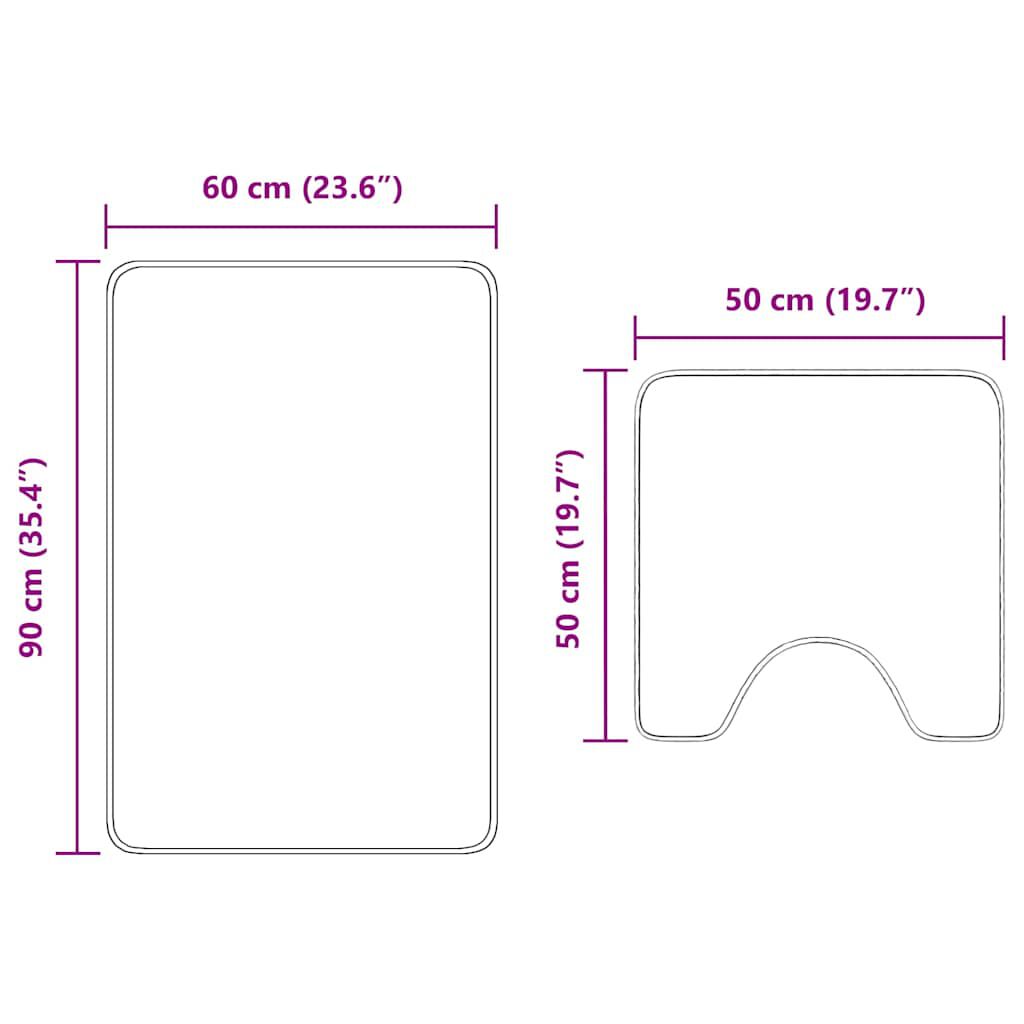 vidaXL Πατάκι μπάνιου 2 pcs Σκούρο γκρι 50 x 50 cm Πολυπροπυλένιο