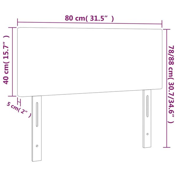 vidaXL Κεφαλάρι Κρεβατιού Καπουτσίνο 80x5x78/88 εκ. Συνθετικό Δέρμα