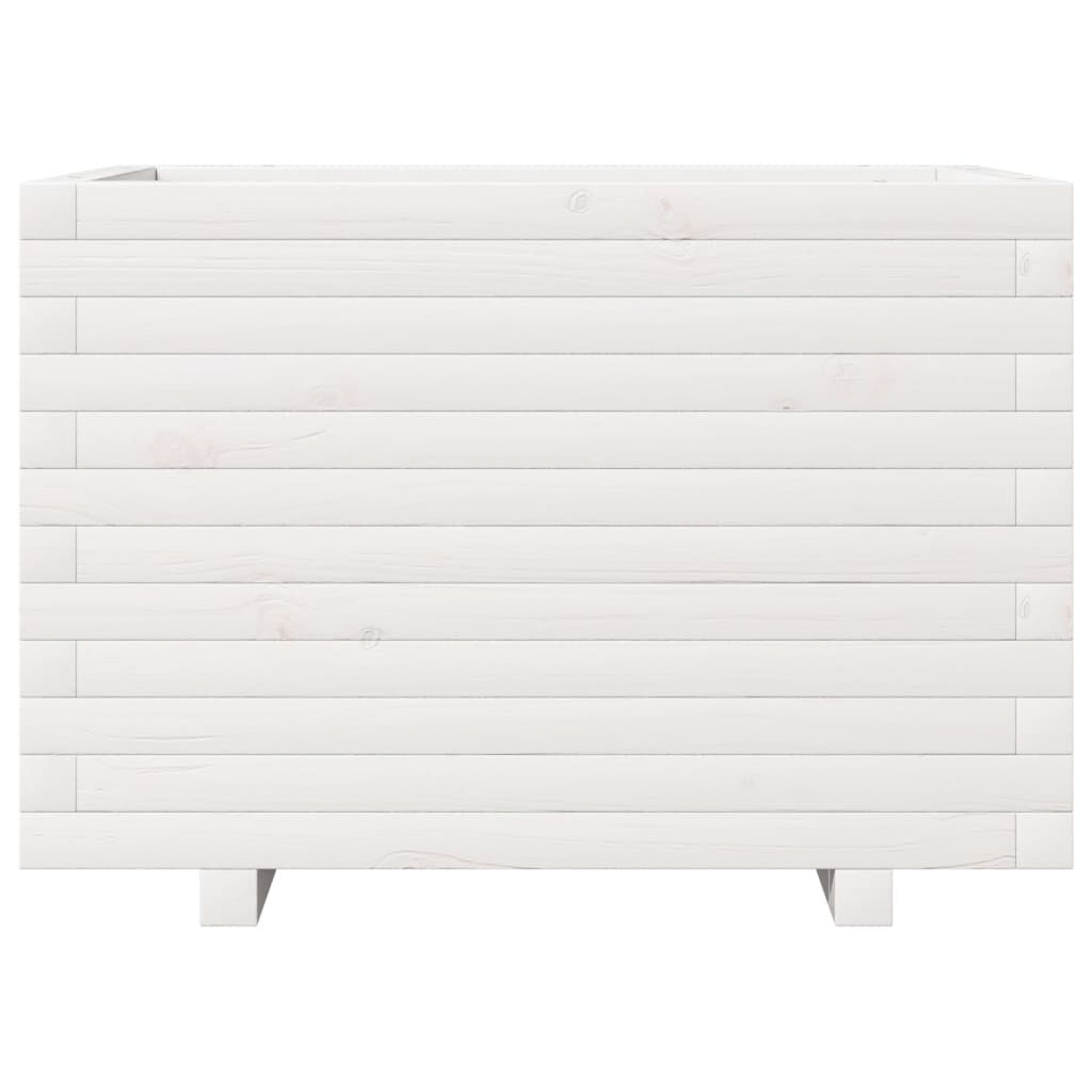 vidaXL Ζαρντινιέρα Κήπου Λευκή 70x40x49,5 εκ. από Μασίφ Ξύλο Πεύκου