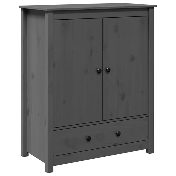 vidaXL Ντουλάπι Γκρι 83 x 41,5 x 100 εκ. από Μασίφ Ξύλο Πεύκου