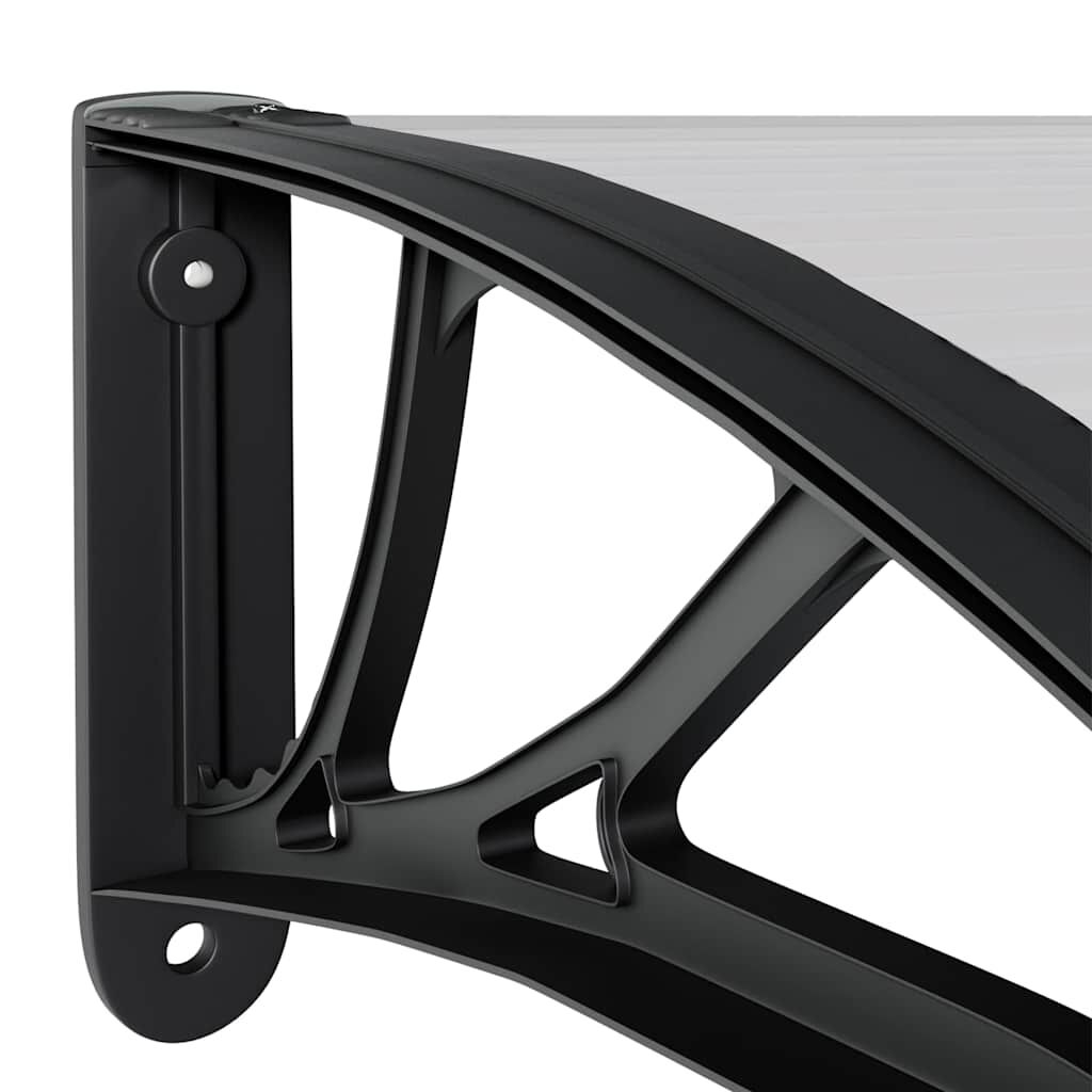 vidaXL Στέγαστρο Πόρτας Μαύρο & Διαφανές 150 x 75 εκ από Πολυκαρβονικό
