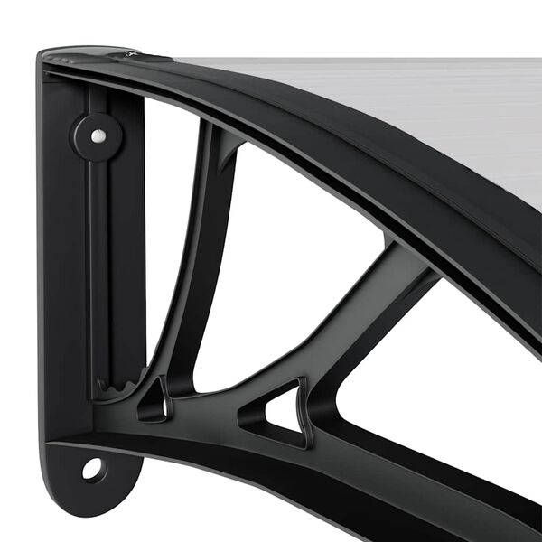 vidaXL Στέγαστρο Πόρτας Μαύρο & Διαφανές 150 x 75 εκ από Πολυκαρβονικό