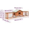 vidaXL Κλουβί Κουνελιών 310x70x87 εκ. από Μασίφ Ξύλο Πεύκου/Ελάτης