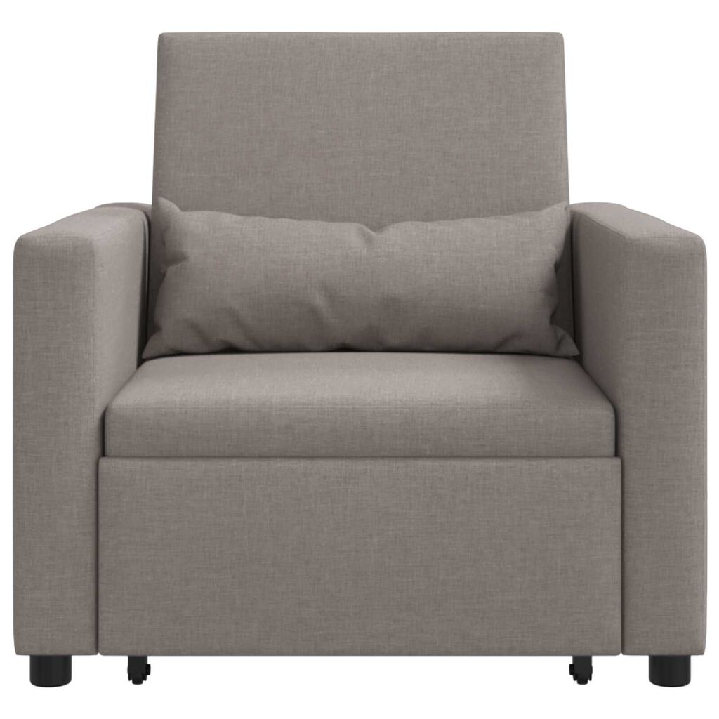 vidaXL Μονός καναπές-κρεβάτι Taupe 90 x 165 x 87 εκ. ύφασμα