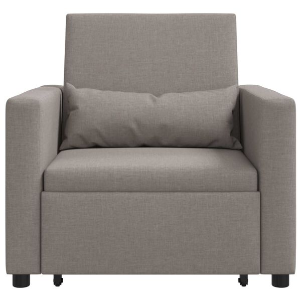 vidaXL Μονός καναπές-κρεβάτι Taupe 90 x 165 x 87 εκ. ύφασμα