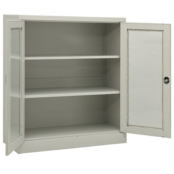 vidaXL Ντουλάπα Γραφείου 90 x 40 x 105 εκ. Ανοιχτό Γκρι Ατσάλινη