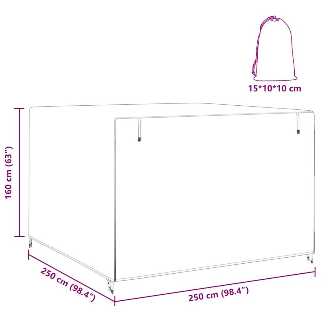 vidaXL Κάλυμμα για κούνια εξωτερικού χώρου 250 x 250 x 160 εκ
