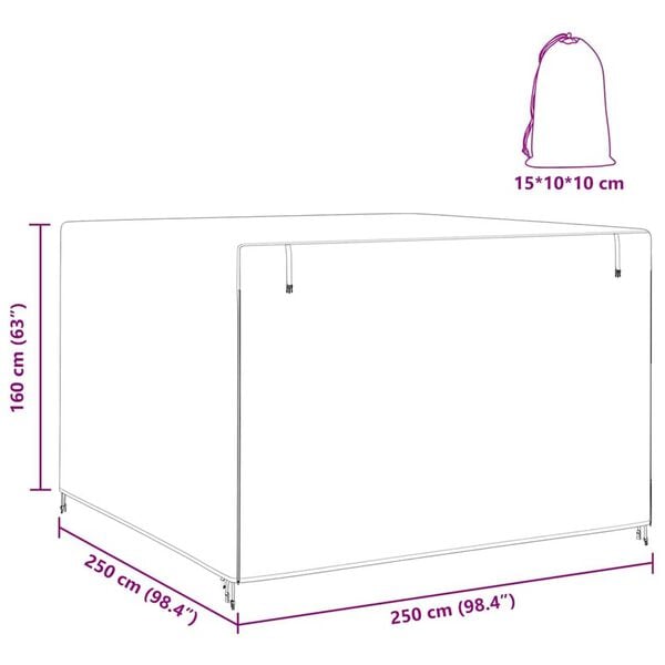 vidaXL Κάλυμμα για κούνια εξωτερικού χώρου 250 x 250 x 160 εκ