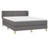 vidaXL Κρεβάτι Boxspring με Στρώμα Σκούρο Γκρι 140x190 εκ. Υφασμάτινο