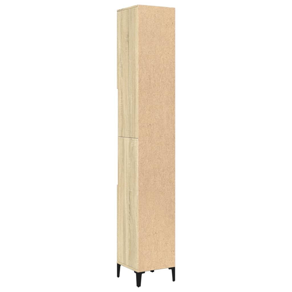 vidaXL Ντουλάπι Μπάνιου Sonoma Δρυς 30x30x190 εκ. Επεξεργασμένο Ξύλο