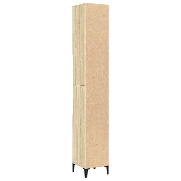 vidaXL Ντουλάπι Μπάνιου Sonoma Δρυς 30x30x190 εκ. Επεξεργασμένο Ξύλο