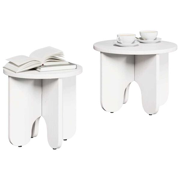 vidaXL Τραπεζάκι σαλονιού 2 pcs Λευκό 39.5 x 39.5 x 30 εκ.