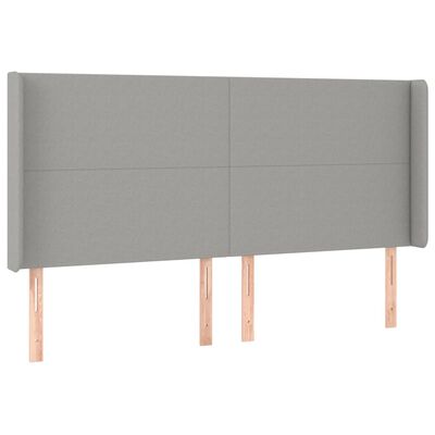 vidaXL Κρεβάτι Boxspring με Στρώμα & LED Αν.Γκρι 160x200εκ. Υφασμάτινο