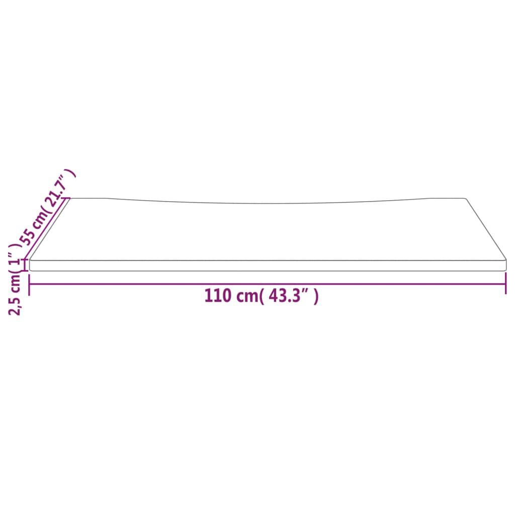 vidaXL Επιφάνεια Γραφείου 110 x 55 x 2,5 εκ. από Μασίφ Ξύλο Πεύκου