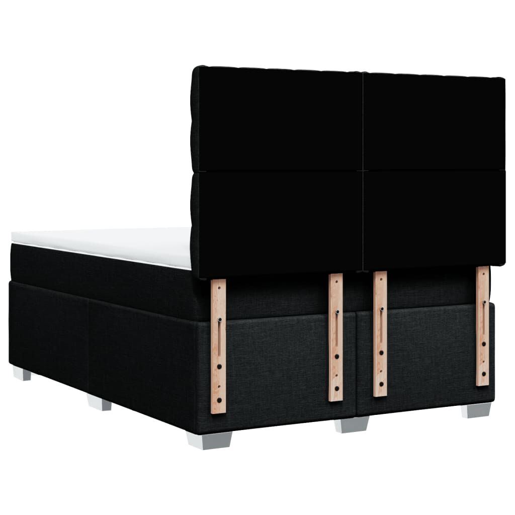 vidaXL Κρεβάτι Boxspring με Στρώμα Μαύρο 160x200 εκ. Υφασμάτινο