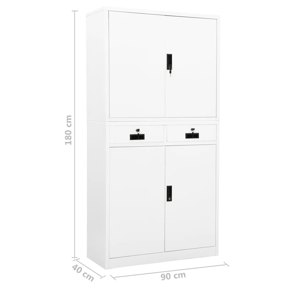 vidaXL Ντουλάπα Γραφείου Λευκή 90 x 40 x 180 εκ. Ατσάλινη