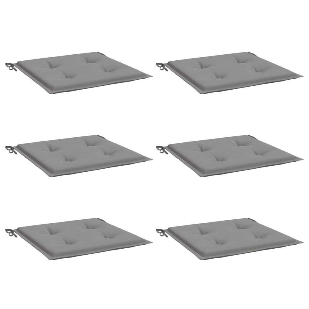 vidaXL Μαξιλάρια Καρέκλας Κήπου 6 τεμ. Γκρι 50x50x3 εκ. Ύφασμα Oxford