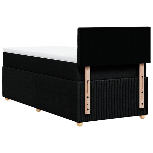 vidaXL Κρεβάτι Boxspring με Στρώμα Μαύρο 80 x 200 εκ. Υφασμάτινο