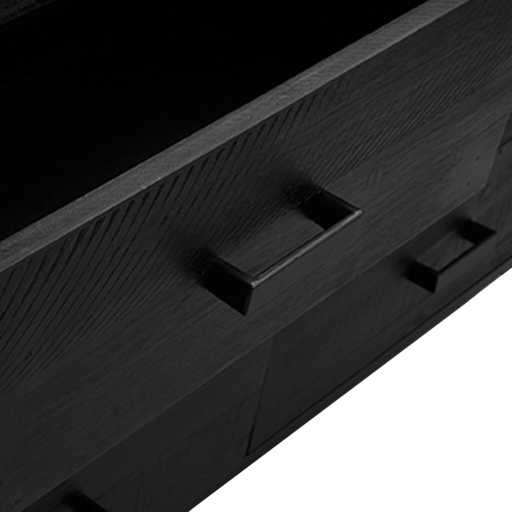 vidaXL Ντουλάπι Μαύρο 110 x 35 x 70 εκ. από Μασίφ Ξύλο Πεύκου