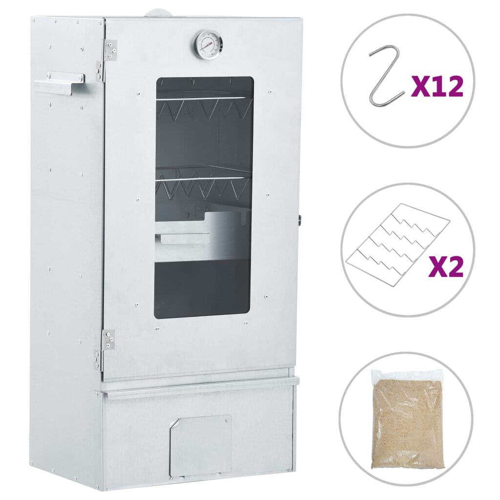 vidaXL Φούρνος Καπνίσματος 44,5 x 29 x 83 εκ. με Πριονίδι 1 κ.