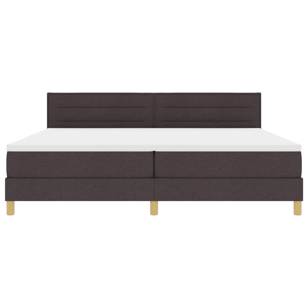 vidaXL Κρεβάτι Box Spring με Στρώμα Σκούρο Καφέ 200x200 εκ. Ύφασμα