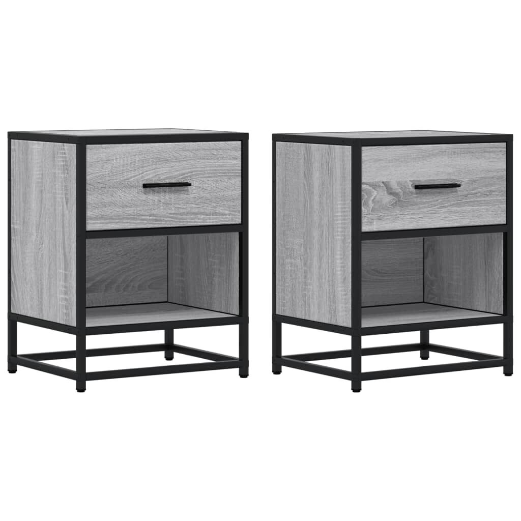 vidaXL Κομοδίνα 2 τεμ. Γκρι Sonoma 40x31x50 εκ. από Επεξεργασμένο Ξύλο