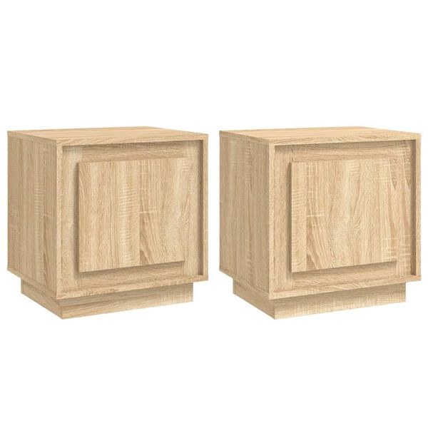 vidaXL Κομοδίνα 2 τεμ. Sonoma Δρυς 44x35x45 εκ. από Επεξεργασμένο Ξύλο