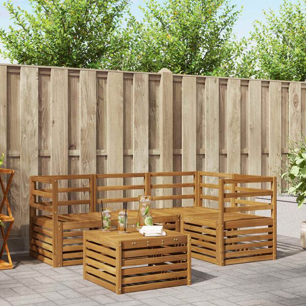 vidaXL &Sigma;&epsilon;&tau; &Kappa;&alpha;&nu;&alpha;&pi;έ 5 pcs &Phi;&upsilon;&sigma;&iota;&kappa;ό &Sigma;&tau;&epsilon;&rho;&epsilon;ό &Xi;ύ&lambda;&omicron; &Alpha;&kappa;&alpha;&kappa;ί&alpha;&sigmaf;