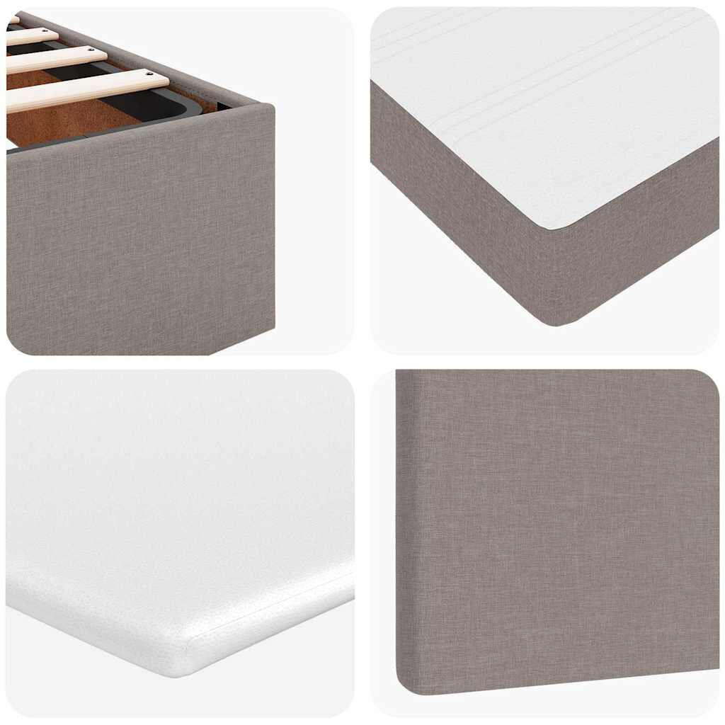 vidaXL Οθωμανικό κρεβάτι με στρώμα Taupe 100x200cm ύφασμα