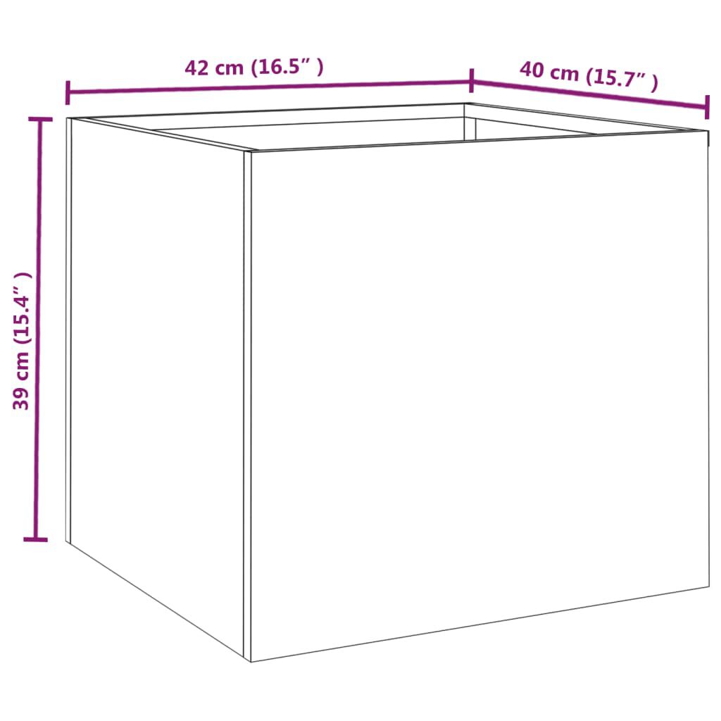vidaXL Ζαρντινιέρα 42x40x39 εκ. Ατσάλι Σκληρυθέν στον Αέρα