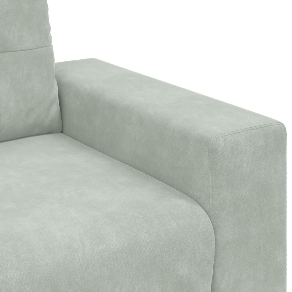 vidaXL Σετ Καναπέ με μαξιλάρι 3 pcs Γκρι 221 x 78 x 80 εκ Βελούδο