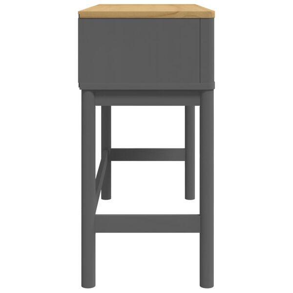 vidaXL Τραπέζι Κονσόλα FLORO Γκρι 89,5x36,5x73 εκ. Μασίφ Ξύλο Πεύκου