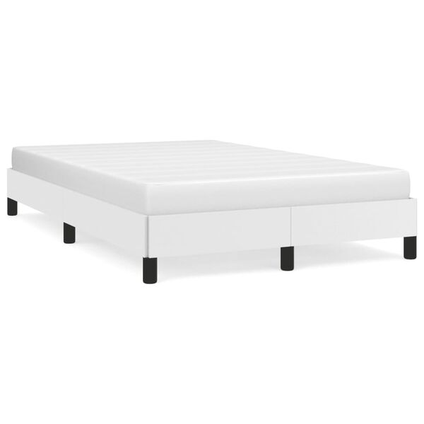 vidaXL Πλαίσιο Κρεβατιού χωρίς στρώμα Λευκό 120x190 εκ.Συνθ. Δέρμα