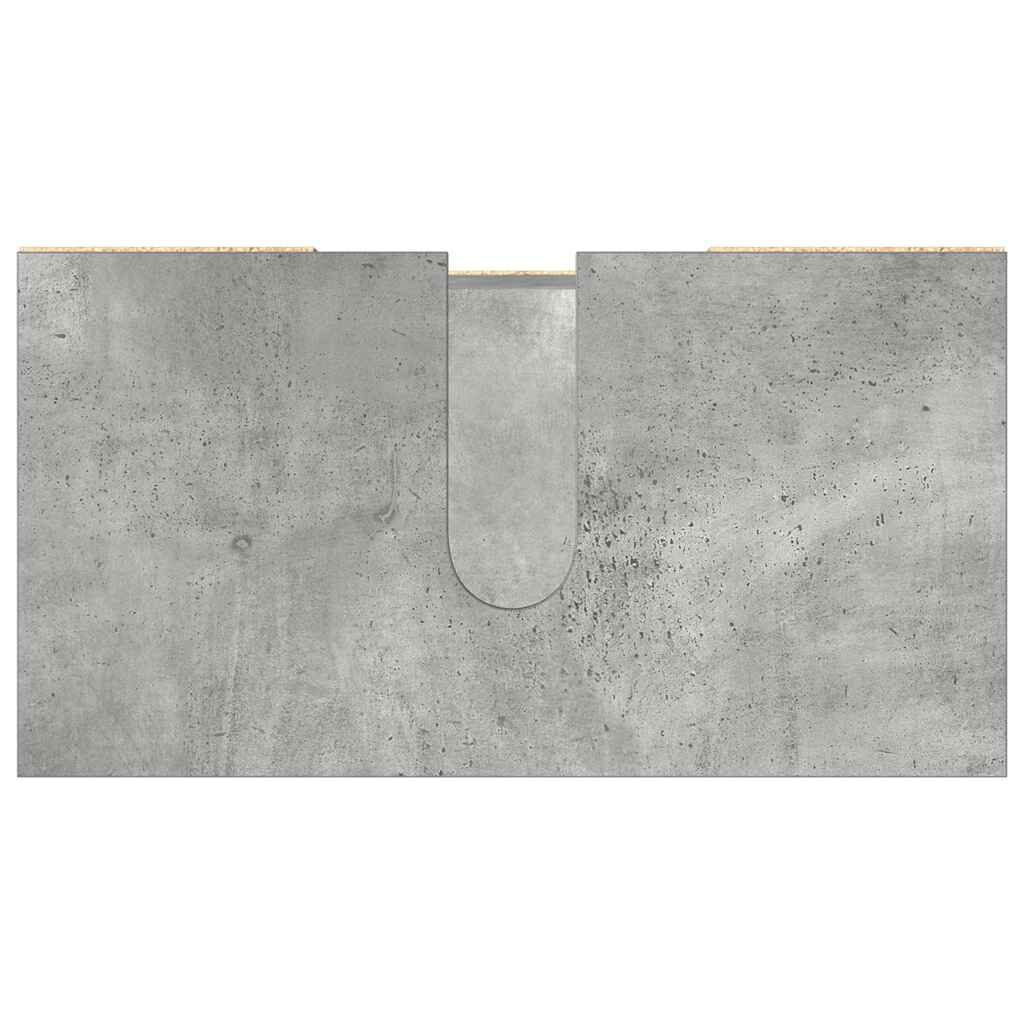 vidaXL Ντουλάπι Νιπτήρα Γκρι Σκυροδέματος 60x32x53,5 εκ. Επεξ. Ξύλο